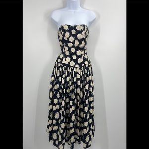 Vintage 80’s Strapless Floral Swing Dress (size 4)